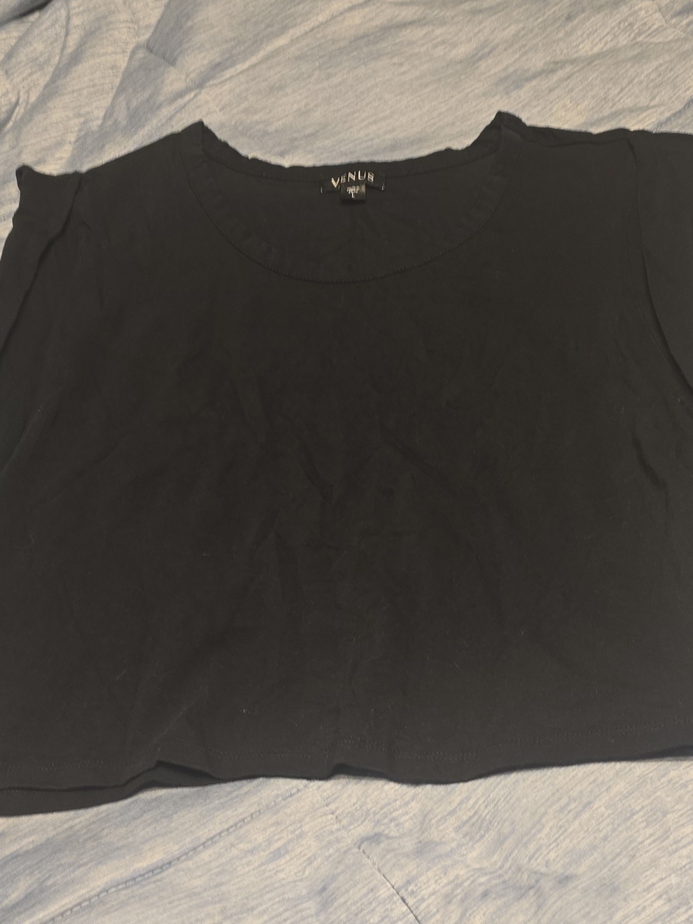 VENUS Black Short Sleeve Crew Neck Tee